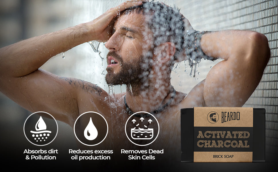 Beardo Charcoal 4-in-1 Gift Set - Face Wash, Peel-Off Mask, Scrub & Soap - Pack of 4 - 1
