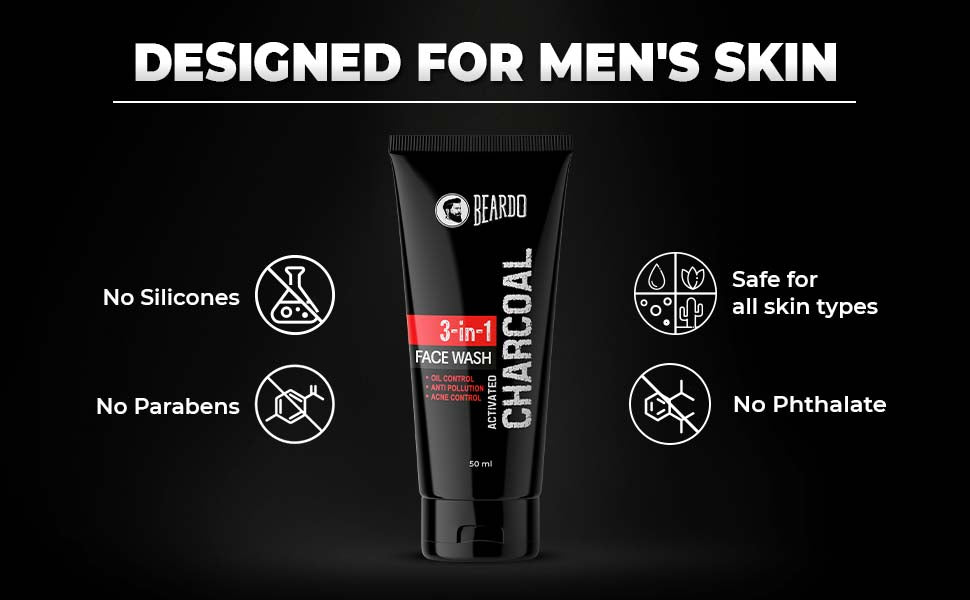Beardo Charcoal 4-in-1 Gift Set - Face Wash, Peel-Off Mask, Scrub & Soap - Pack of 4 - 5