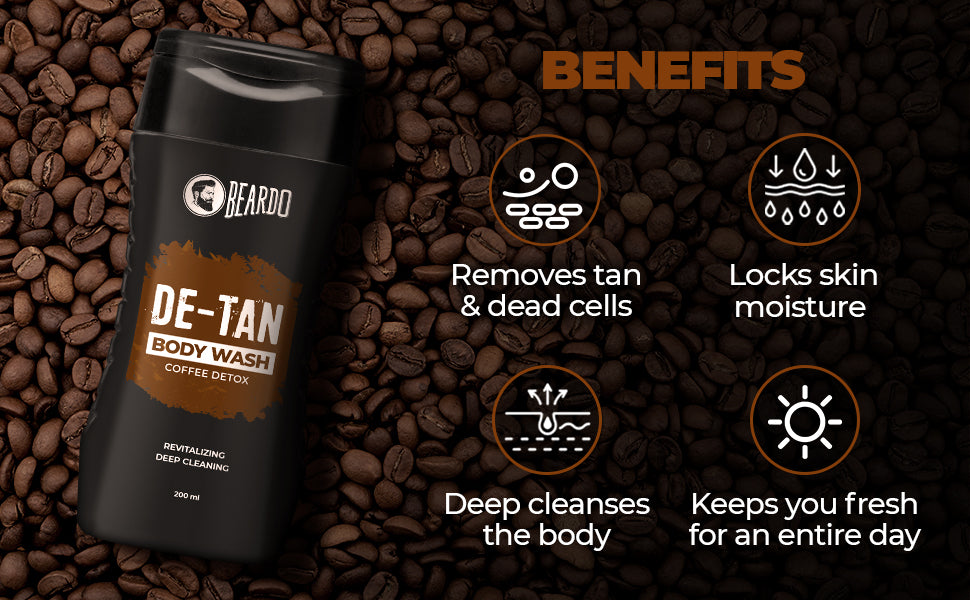 Beardo DeTan Bodywash for Men - Aloe Vera & Coffee Extracts, 200ml - 2
