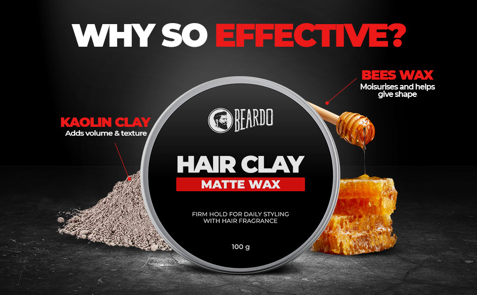 Beardo Strong Hold Clay Wax - Hair Styling, 100g - 3