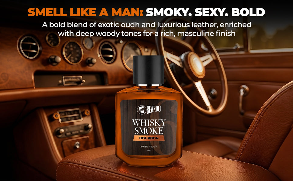 Beardo Bourbon Whisky Smoke Perfume - Woody, Leathery Scent - 50ml EDP - 1