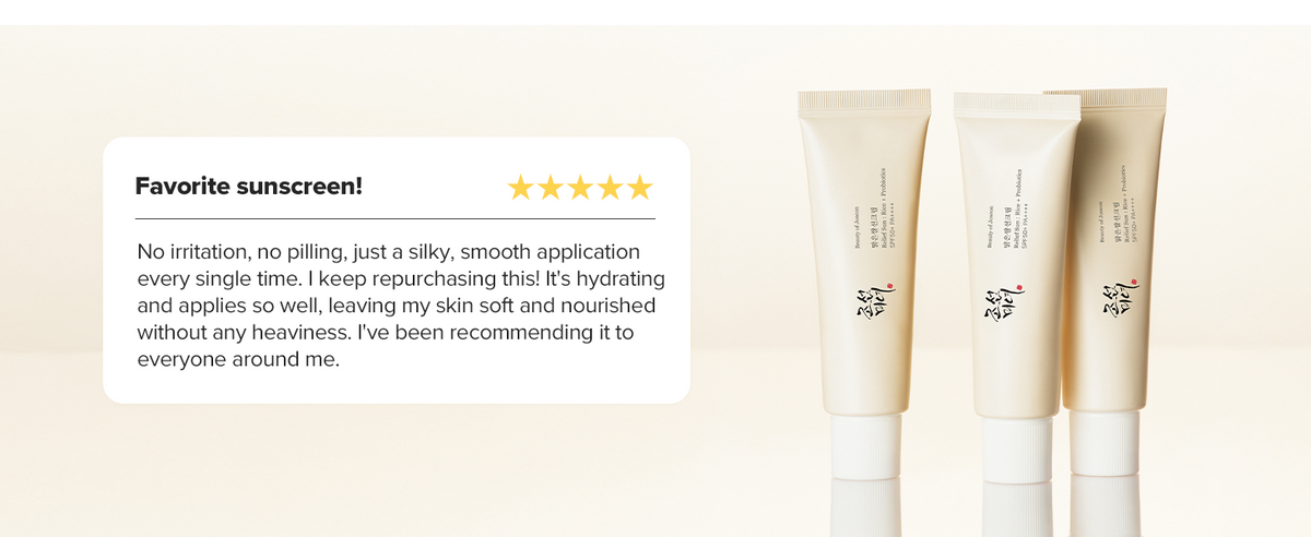 كريم بيوتي أوف جوسون ريليف صن بالبروبايوتكس والأرز بمعامل حماية SPF 50+ PA++++ - 50 مل - 7