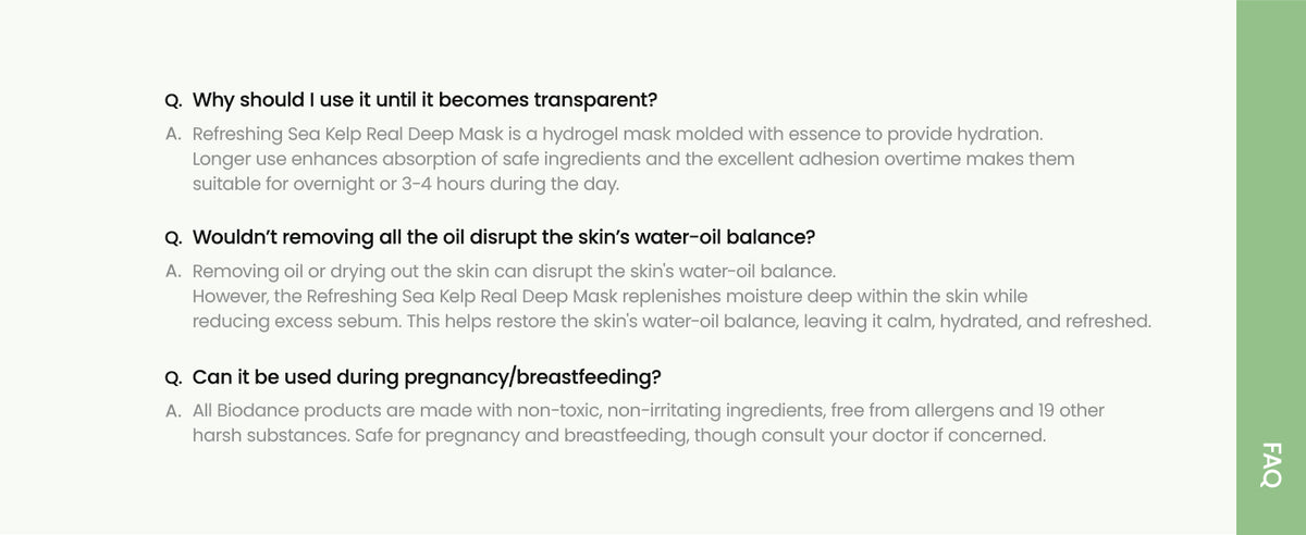 Biodance Refreshing Sea Kelp Real Deep Face Mask - 20g - 8