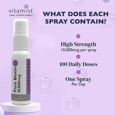 Vitamist Biotin Hair Growth Supplement - 10,000mcg - Beauty Capsules - Image 2