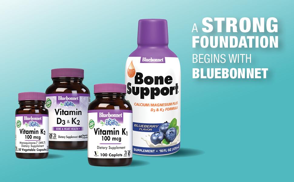 BlueBonnet Vitamin K2 Capsules - 100 mcg, Vegetarian, 272 g - 2