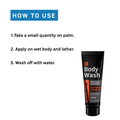 Ustraa Body Wash Deep Detox - Activated Charcoal - 200ml - Image 5