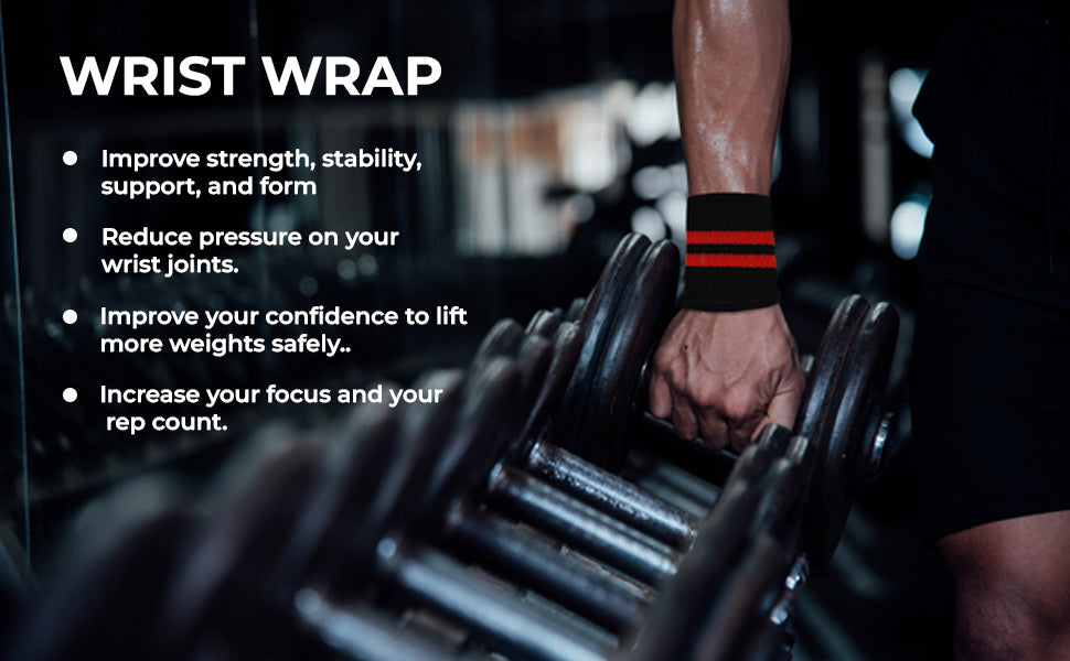 Boldfit Wrist Band Support Grey Black with 2 Stripes - 2