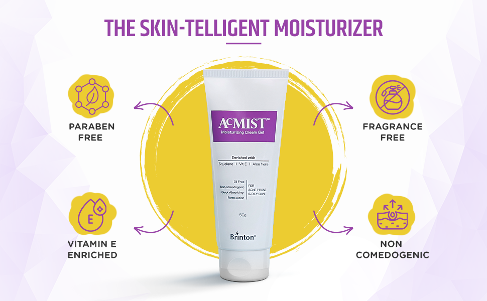 Brinton AcMist Moisturizing Cream Gel - Face Moisturiser, 50g - 2