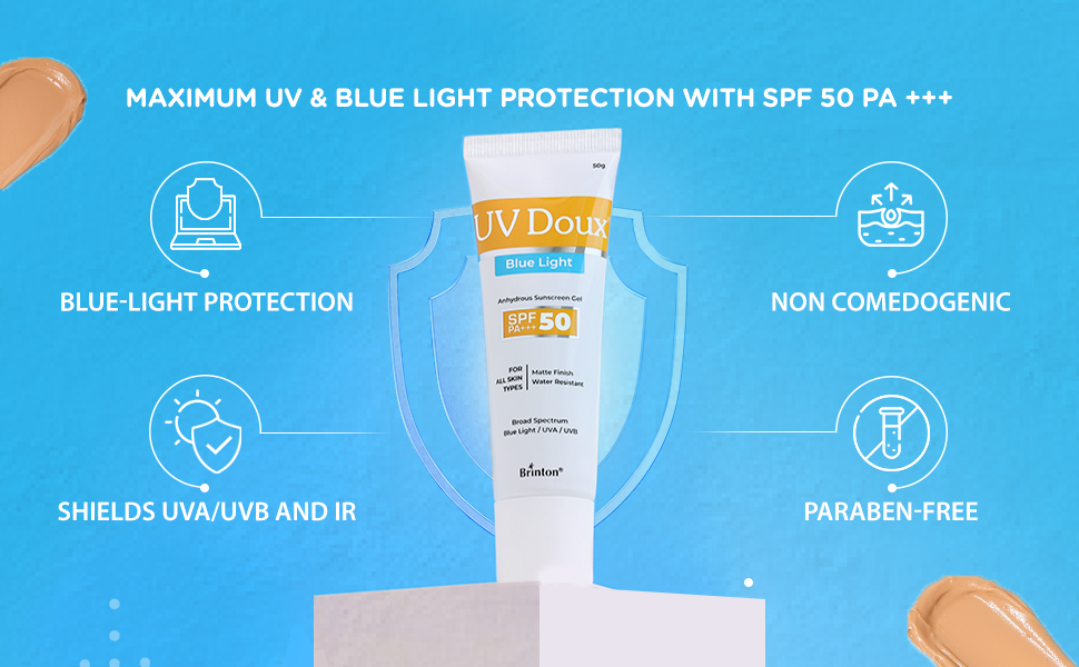 Brinton UV DOUX Blue Sunscreen Gel - 50gm - 2