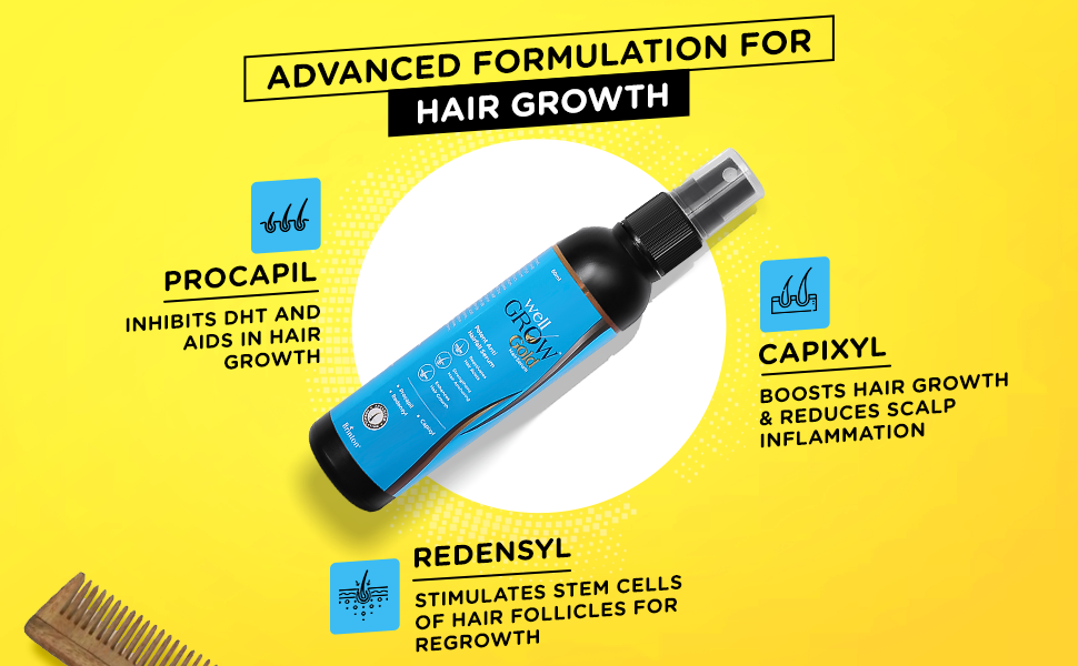 Brinton Wellgrow Gold Hair Serum - Hair Growth & Loss Solution - 30ML - 3