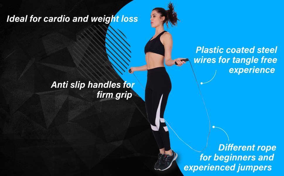 Burnlab Adjustable Skipping Rope - Speed Jumping, Cardio - For Men & Women - 2