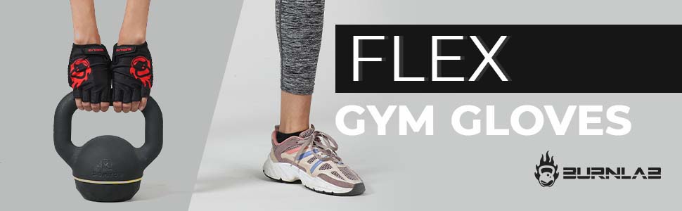 Burnlab Gym Gloves - Black & Red XL, Ideal for Weightlifting - 1