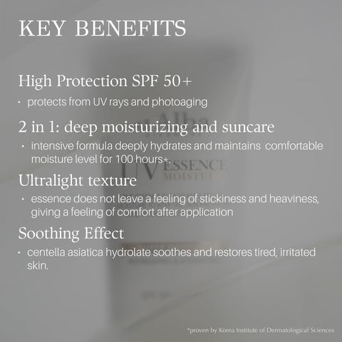 d'Alba Super Moisture Essence Hydrating & Soothing SPF50+ PA++++ Sunscreen, 100-Hour Moisturizing, 50% Centella Asiatica Leaf Water, UVA & UVB Protection, Vegan formula 50ml - Image 6