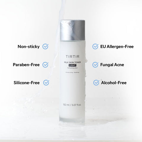 TIRTIR Milk Skin Rice Toner Light | Instant Hydration with 4% Niacinamide, Panthenol, Lightweight, Pore-Tightening, Vegan, Safe for Acne-Prone, Oily Skin, Fungal Acne Safe, Korean Skin Care, 20 ml - Image 4