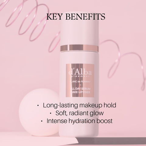 d'Alba Blanc de Runway All Day Serum Fine Mist Make-Up Fixer, Sebum Controller Complex for Long-Lasting Makeup and a Dewy Glow with Hyaluronic Acids Complex, Vegan Formula 80ml - Image 4