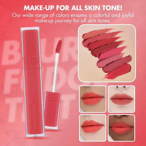 rom&nd Blur Fudge Tint | Velvety Matte Lip Stain | 09 Coral Jubilee | 5g - Image 8