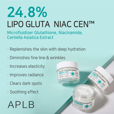 APLB Glutathione Niacinamide Facial Cream | LIPO GLUTA NIAC CEN™ 24.8% 1.86 FL.OZ/Korean Skincare, Deep hydration, Niacinamide, Improve skin elasticity, Improve skin texture - Image 3