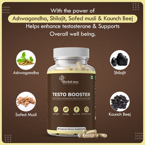 Herbalmax Testo Booster & Aadar Performance Capsules