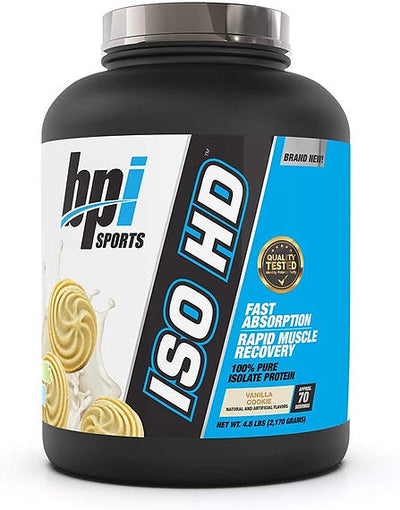 BPI Sports ISO HD Protein Powder, Vanilla Cookie, 4.8 lb, 70 Servings