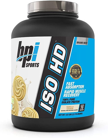 BPI Sports ISO HD Protein Powder, Vanilla Cookie, 4.8 lb, 70 Servings