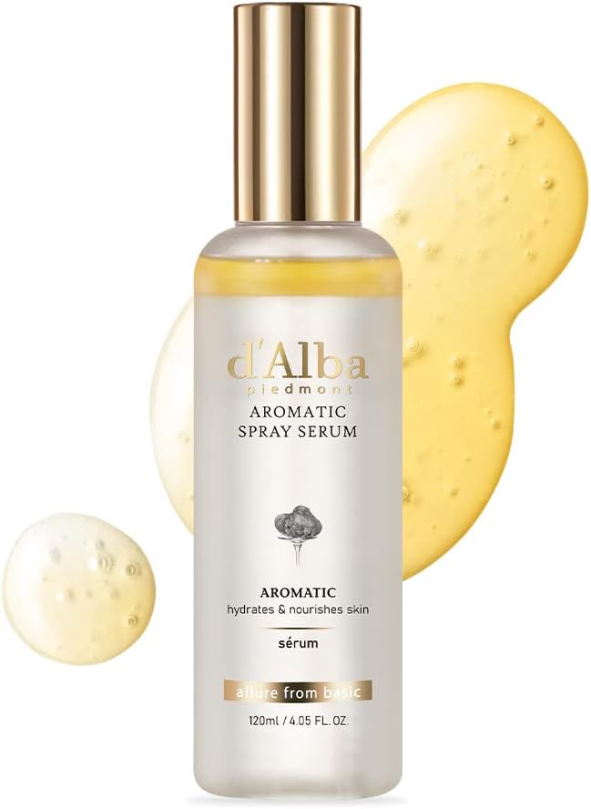 d’Alba White Truffle Aromatic First Spray Serum Lightweight Moisture + Glow Mist, Desert-Adapted, Non-Sticky Finish, Instant Skin Revitalization & Refreshing, Vegan Lightweight Face Spray 120ml