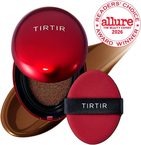 TIRTIR Mask Fit Red Cushion Foundation | Japan's No.1 Choice for Glass skin, Long-Lasting, Lightweight, Buildable Coverage, Semi-Matte (47N Ebony, 18g (Pack of 1)) - Image 2