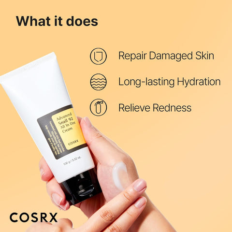 COSRX ADVANCED SNAIL 92 MUCIN ALL IN ONE CREAM-EU TUBE 100G (NEW) - Image 3