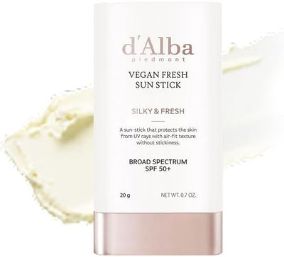 d'Alba Air Fit Fresh Sun Stick for Face & Body, Lightweight “No White-Cast” SPF50+ Protection for All Skin Types, Easy and Hygienic Application, Vegan-Certified, Non-Sticky Finish 20g