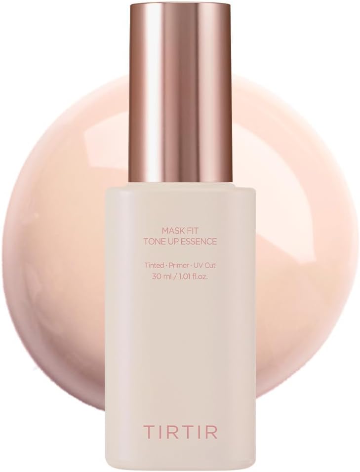 TIRTIR Mask Fit Tone Up Essence | Tinted Moisturizer, All-in-one base, Glass skin look, Deep Hydration, Long-lasting, Natural Coverage, Lightweight, Make-up free look, 1.01 fl.oz. (Beige)