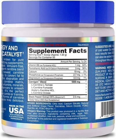 Evogen Sports Nutrition Carnigen Grape Blast Powder - 50 Servings - Image 2
