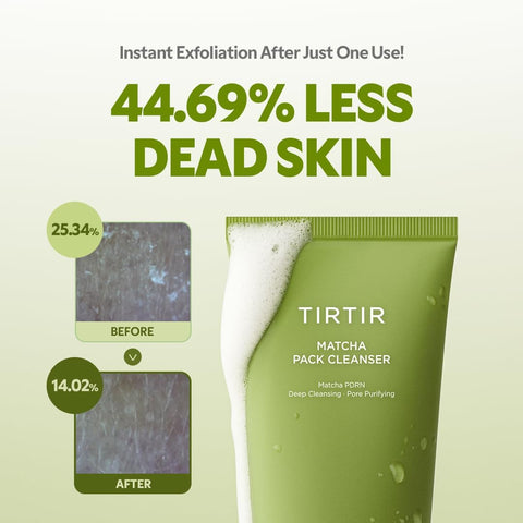 TIRTIR Matcha Pack Cleanser - 2-in-1 Pore Cleanser with Deep Cleansing & AHA Exfoliation, Against Blackheads and Sebum, Matcha PDRN, for Sensitive Skin - Image 5