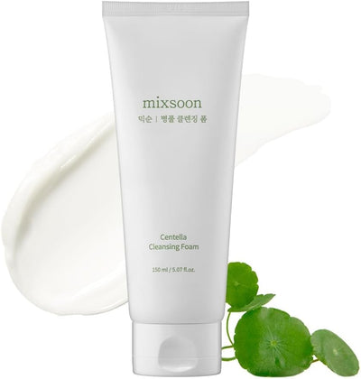 mixsoon Centella Cleansing Foam - Low pH Cleansing and Balanced Face, Removes Impurities & Makeup Without Drying, Hydrating Formula 150ml Korean Glass Skin Care