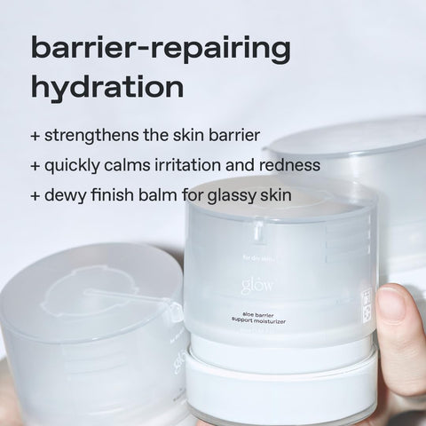 glow aloe barrier support cream, soothing and hydrating face moisturizer with 32.8% aloe vera leaf water, barrier-repair vegan cream for sensitive skin, 50ml - Image 2