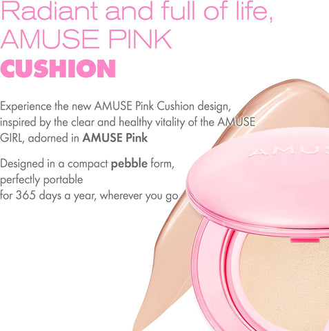 AMUSE Dew Power Vegan Cushion Foundation (02 HEALTHY) | beige | Dewy, Glow, Long-lasting, Double Coverage, Clean Beauty, Lightweight, Natural Look, Hydrating Cushion, Korean Make Up - Image 5
