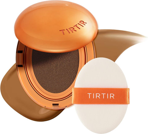 TIRTIR Mask Fit Ai Filter Cushion Foundation | AI-Like Semi-Matte Finish - Up to 72-Hour Medium to Full Coverage Korean BB Cushion Make up Beauty, #39W Caramel, 0.63 Fl Oz
