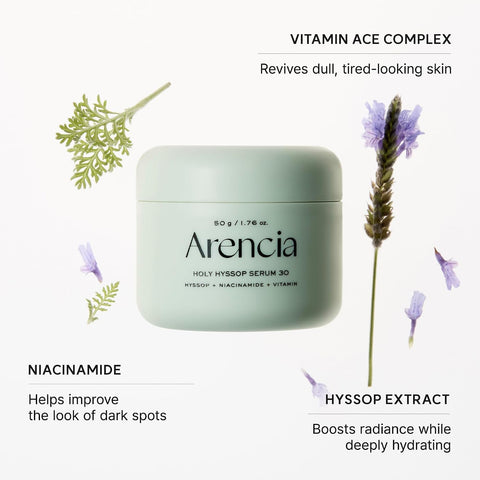 Glow Hyssop Overnight Face Mask Serum - hydrating & Anti-Aging Serum for younger looking Korean Glass Skin, 30% Vitamin A, C, E, 10% Niacinamide, Peptide - Image 5