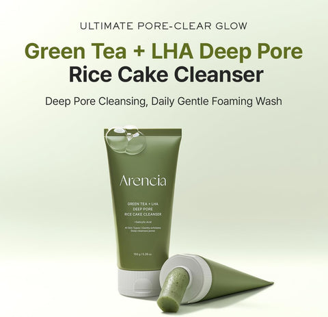 ARENCIA Salicylic Acid, Green Tea + LHA Deep Pore Rice Cake Cleanser – Deep Pore Cleansing, Acne Face Wash, Blackhead Remover, 5.07 fl oz - Image 2
