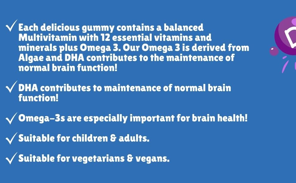 Chewy Vites Kids Brain Support Gummies with Omega 3 DHA - 60 Count - 1