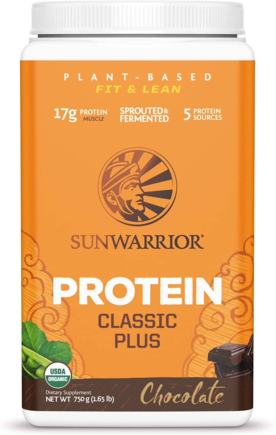 Sunwarrior Fit & Lean Classic Plus Protein Chocolate Powder - 750g - Image 2