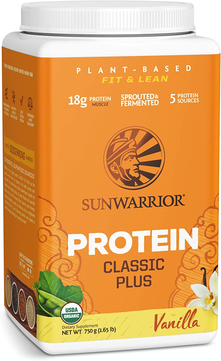 Sunwarrior Fit & Lean Classic Plus Protein, Vanilla, 750g - Sports Nutrition