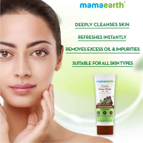 MAMAEARTH Women's CoCo Face Wash, with Coffee and Cocoa for Skin Awakening (100ml)+MAMAEARTH Women's CoCo Face Scrub