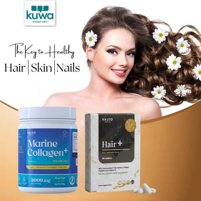 Valeo Marine Collagen and Valeo Hair+ combo