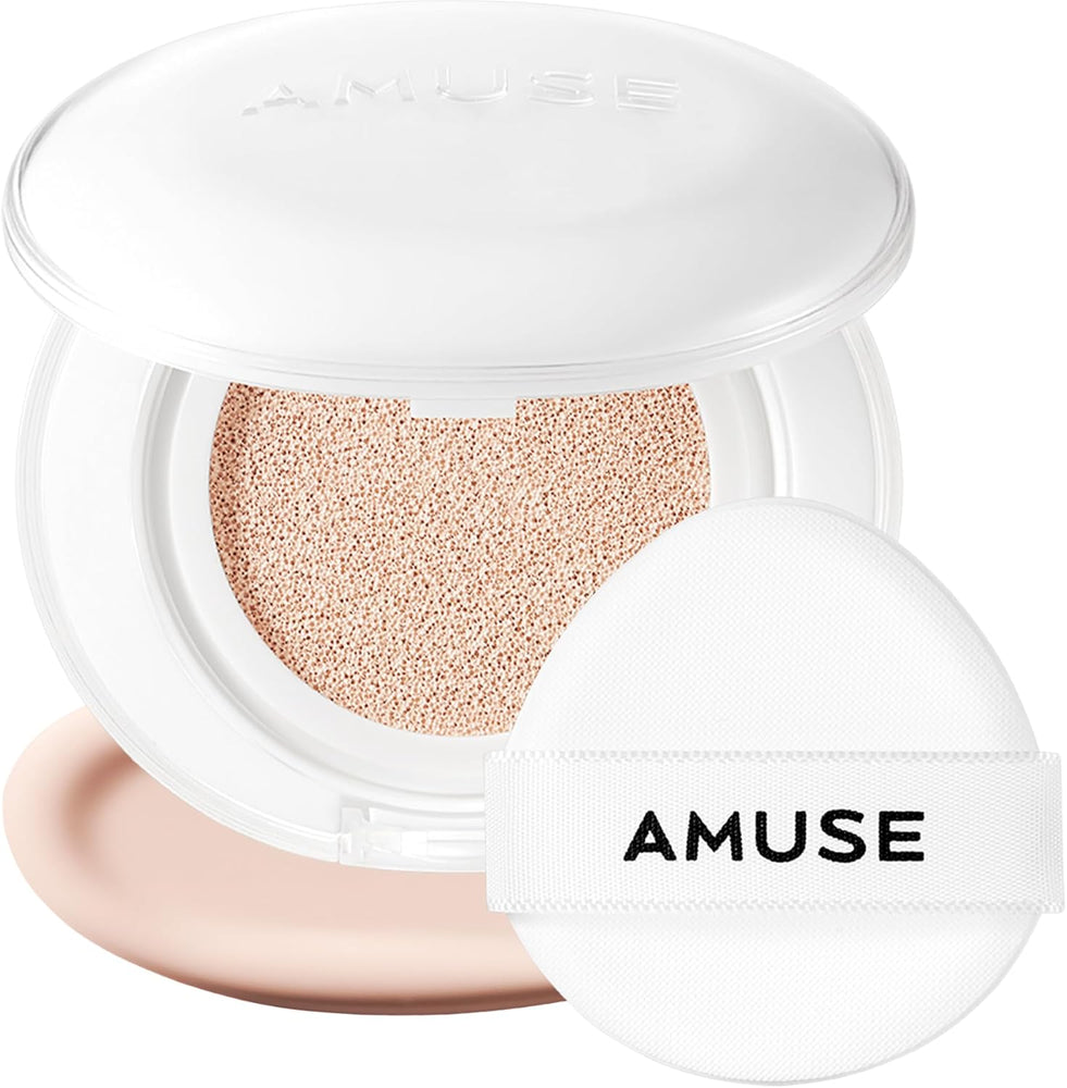 AMUSE Ceramic Skin Perfector Cushion Foundation (01 PORCELAIN) | Long-lasting, Lightweight, Semi-matte, Flawless Coverage, Hypoallergenic, Vegan, Korean Beauty (15g / 0.52oz.)