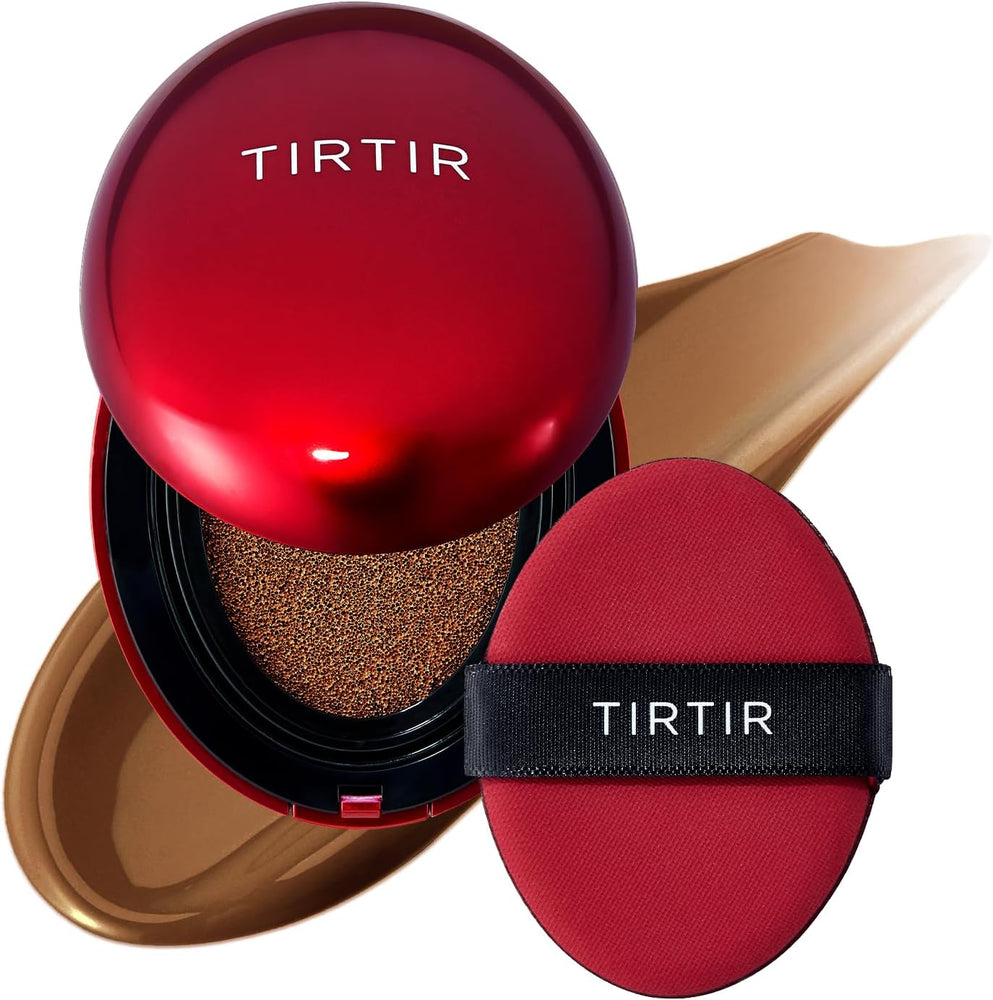 TIRTIR Mask Fit Red Cushion Foundation | Japan's No.1 Choice for Glass skin, Long-Lasting, Lightweight, Buildable Coverage, Semi-Matte (45W Chestnut, 18g (Pack of 1))