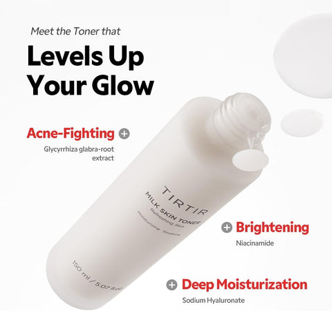 TIRTIR Milk Skin Rice Toner | Deep Moisturizing, Hydrating Toner for face, Niacinamide, Ceramide, Nature-Oriented Ingredients for Korean Skin Care, Vegan, 1.69 Fl Oz (Original, 1.69OZ) - Image 4