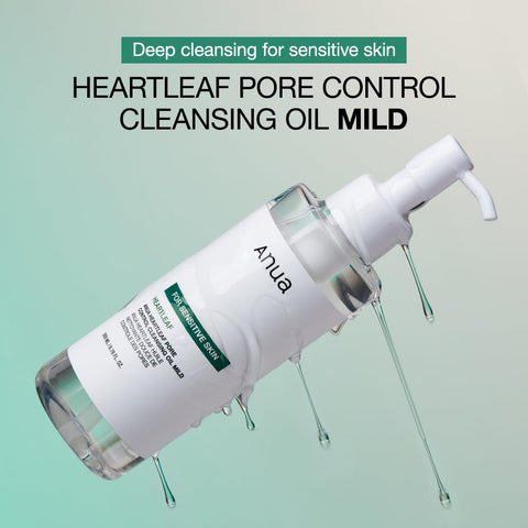 ANUA Heartleaf Pore Cleansing Oil MILD, Sensitive Skin Face Wash, Oil Cleanser for Face, Makeup Blackhead Remover, Korean Skin Care, Non-Comedogenic, Fragrance Free 6.76 fl oz(200ml) - Image 2