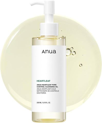 ANUA Heartleaf Pore Control Cleansing Oil Korean Facial Cleanser, Daily Makeup Blackheads Removal 6.76 fl oz(200ml)