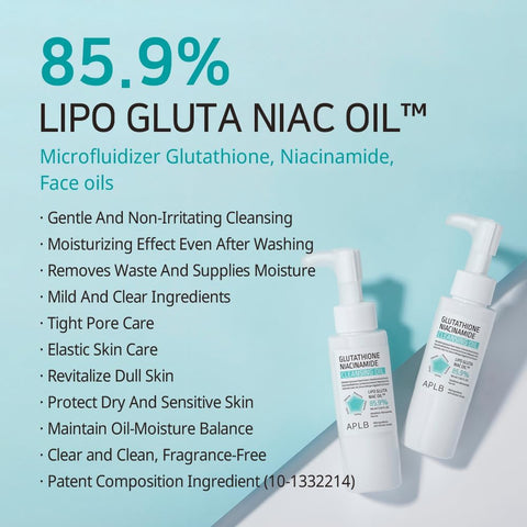 APLB Glutathione Niacinamide Cleansing Oil | LIPO GLUTA NIAC OIL™ 73.8% - Image 3