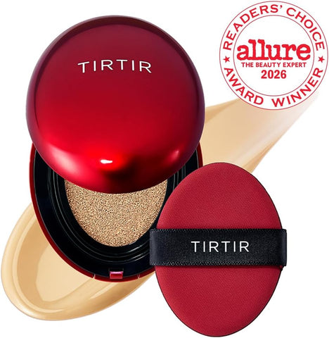 TIRTIR Mask Fit Red Cushion Foundation | Japan's No.1 Choice for Glass skin, Long-Lasting, Lightweight, Buildable Coverage, Semi-Matte (22W Sheer Beige, 18g (Pack of 1)) - Image 2