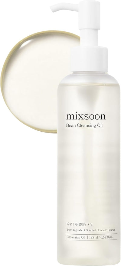 mixsoon Bean Cleansing Oil - Lightweight Oil Deep Cleansing and Makeup Remover, Fermented Bean, Hydrating and Balancing for Smooth Skin 195ml / 6.59 fl.oz. Korean Glass Skin Care